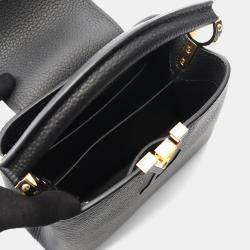 Pre Owned Louis Vuitton Capucines Mini Black Taurillon Leather Shoulder Bag