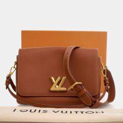 Pre Owned Louis Vuitton Soft Twist Brown Calfskin Shoulder Bag