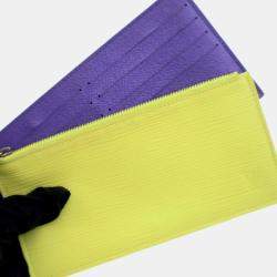 Pre Owned Louis Vuitton Felicie Pochette Yellow,Blue,Purple Epi Leather Shoulder Bag