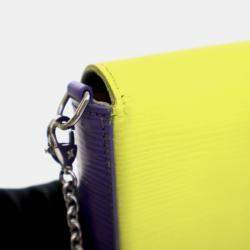 Pre Owned Louis Vuitton Felicie Pochette Yellow,Blue,Purple Epi Leather Shoulder Bag