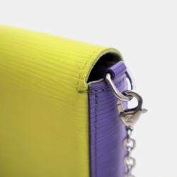 Pre Owned Louis Vuitton Felicie Pochette Yellow,Blue,Purple Epi Leather Shoulder Bag