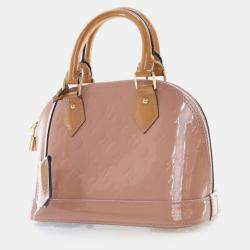 Pre Owned Louis Vuitton Alma BB Beige Patent Leather Shoulder Bag