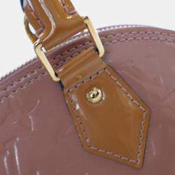 Pre Owned Louis Vuitton Alma BB Beige Patent Leather Shoulder Bag