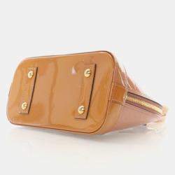 Pre Owned Louis Vuitton Alma BB Beige Patent Leather Shoulder Bag