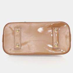 Pre Owned Louis Vuitton Alma BB Beige Patent Leather Shoulder Bag