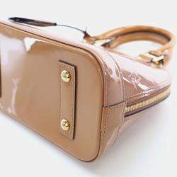 Pre Owned Louis Vuitton Alma BB Beige Patent Leather Shoulder Bag