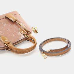 Pre Owned Louis Vuitton Alma BB Beige Patent Leather Shoulder Bag