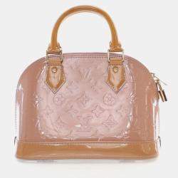 Pre Owned Louis Vuitton Alma BB Beige Patent Leather Shoulder Bag