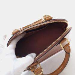Pre Owned Louis Vuitton Alma BB Beige Patent Leather Shoulder Bag