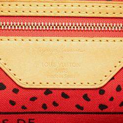 Pre Owned Louis Vuitton Red Yayoi Kusama Monogram Neverfull MM