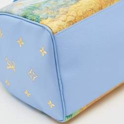 Pre Owned حقيبة لوي فيتون فان جوخ سبييدي 30 جلد ماسترز زرقاء بالتعاون مع جيف كونز