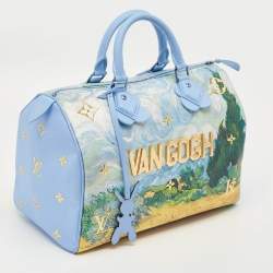 Pre Owned حقيبة لوي فيتون فان جوخ سبييدي 30 جلد ماسترز زرقاء بالتعاون مع جيف كونز