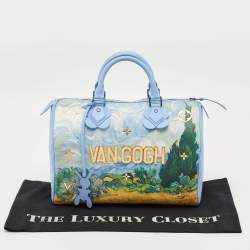Pre Owned حقيبة لوي فيتون فان جوخ سبييدي 30 جلد ماسترز زرقاء بالتعاون مع جيف كونز
