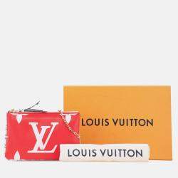 Pre Owned Louis Vuitton Pink Limited Edition Monogram Giant Double Zip Pochette