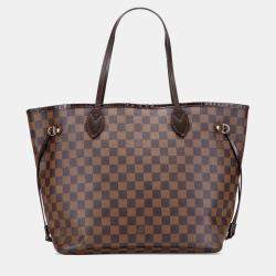 Pre Owned Louis Vuitton Brown Damier Ebene Neverfull MM
