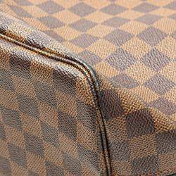 Pre Owned Louis Vuitton Brown Damier Ebene Neverfull MM