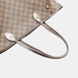 Pre Owned Louis Vuitton Brown Damier Ebene Neverfull MM
