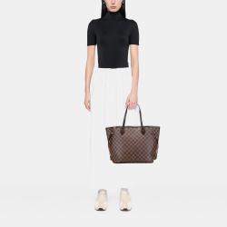 Pre Owned Louis Vuitton Brown Damier Ebene Neverfull MM