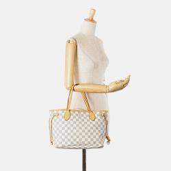 Pre Owned Louis Vuitton White Damier Azur Neverfull PM