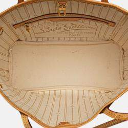 Pre Owned Louis Vuitton White Damier Azur Neverfull PM