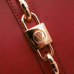 Pre Owned Louis Vuitton Rendezvous Red Leather Shoulder Bag