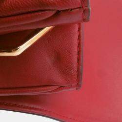 Pre Owned Louis Vuitton Rendezvous Red Leather Shoulder Bag