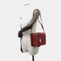 Pre Owned Louis Vuitton Rendezvous Red Leather Shoulder Bag