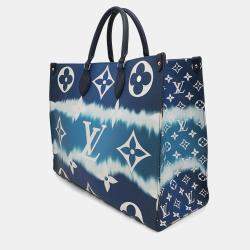 Pre Owned Louis Vuitton OnTheGo Blue Monogram LV Escale Size GM