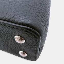 Pre Owned Louis Vuitton Capucines Noir/Pink Taurillon Leather Plexiglas Size Mini