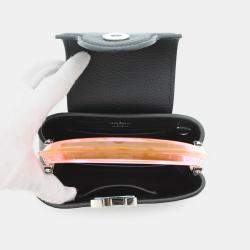 Pre Owned Louis Vuitton Capucines Noir/Pink Taurillon Leather Plexiglas Size Mini
