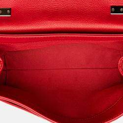 Pre Owned Louis Vuitton Red Calf Leather Lockme II BB