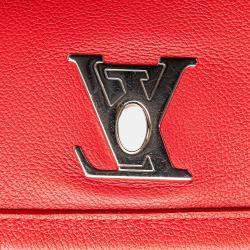 Pre Owned Louis Vuitton Red Calf Leather Lockme II BB