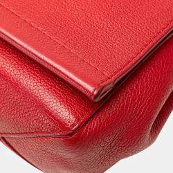 Pre Owned Louis Vuitton Red Calf Leather Lockme II BB