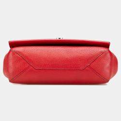 Pre Owned Louis Vuitton Red Calf Leather Lockme II BB