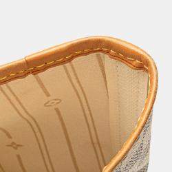 Pre Owned Louis Vuitton White Damier Azur Neverfull MM