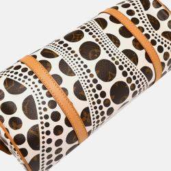 Pre Owned Louis Vuitton Papillon 30 White Pumpkin Dot Coated Canvas Shoulder Bag