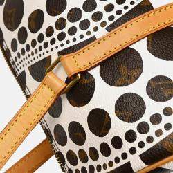 Pre Owned Louis Vuitton Papillon 30 White Pumpkin Dot Coated Canvas Shoulder Bag