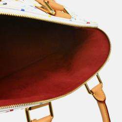 Pre Owned Louis Vuitton Alma GM White Monogram Multicolor Coated Canvas Shoulder Bag