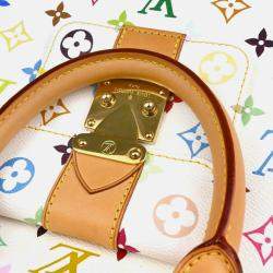 Pre Owned Louis Vuitton Alma GM White Monogram Multicolor Coated Canvas Shoulder Bag
