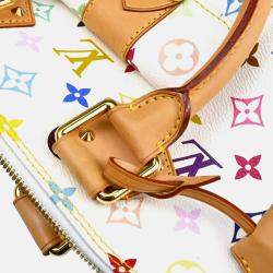 Pre Owned Louis Vuitton Alma GM White Monogram Multicolor Coated Canvas Shoulder Bag