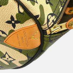 Pre Owned Louis Vuitton Green Monogramouflage Speedy 35 Handbag
