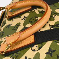 Pre Owned Louis Vuitton Green Monogramouflage Speedy 35 Handbag