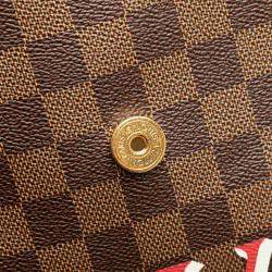 Pre Owned Louis Vuitton Brown/Red Damier Ebene Beaubourg MM Bag