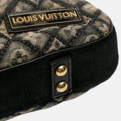 Pre Owned Louis Vuitton Black Grey Quilted Monogram Denim Musette
