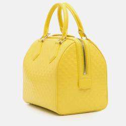Pre Owned Louis Vuitton Yellow Damier Facette Speedy Cube PM Bag