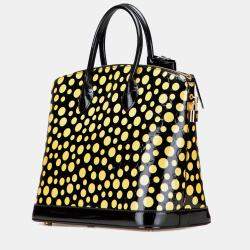 Pre Owned Louis Vuitton Black Yellow Yayoi Kusama Monogram Infinity Dots Lockit MM