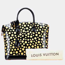 Pre Owned Louis Vuitton Black Yellow Yayoi Kusama Monogram Infinity Dots Lockit MM