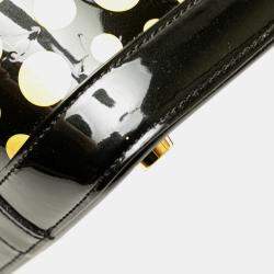 Pre Owned Louis Vuitton Black Yellow Yayoi Kusama Monogram Infinity Dots Lockit MM