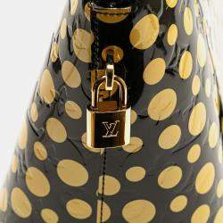 Pre Owned Louis Vuitton Black Yellow Yayoi Kusama Monogram Infinity Dots Lockit MM