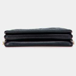 Pre Owned Louis Vuitton Black Monogram Embossed Pochette Coussin